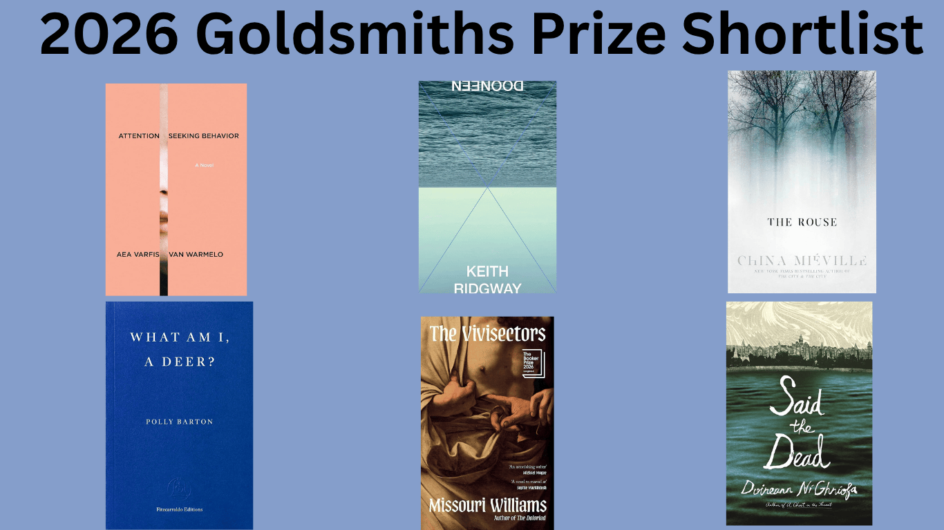 The six books shortlisted for the 2026 Goldsmiths Prize