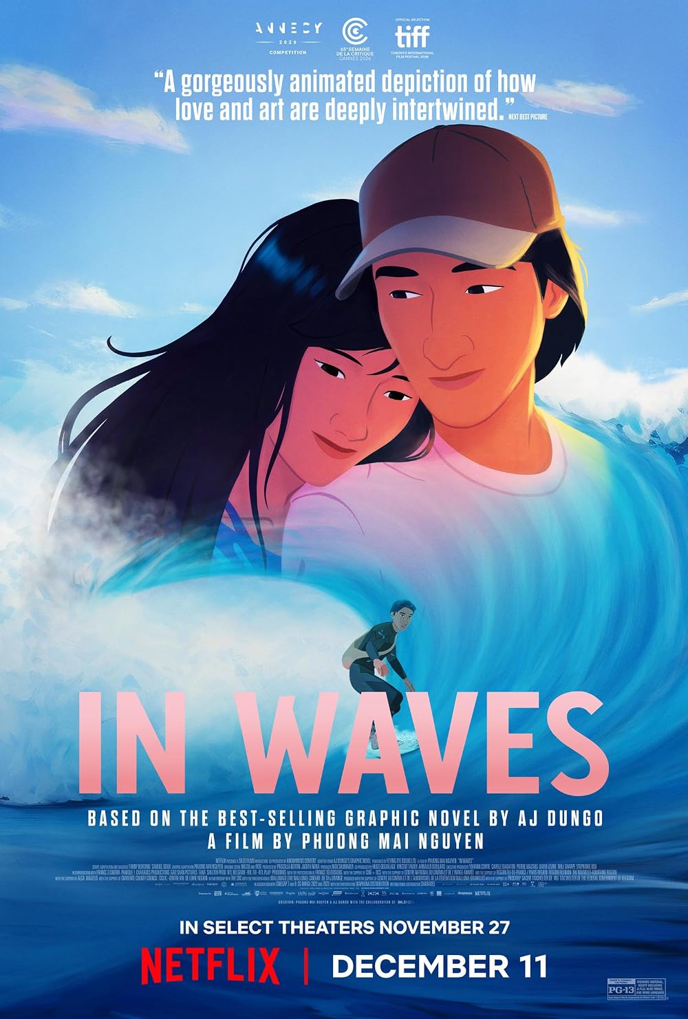 AJ and Kristen in the animated adaptation of In Waves