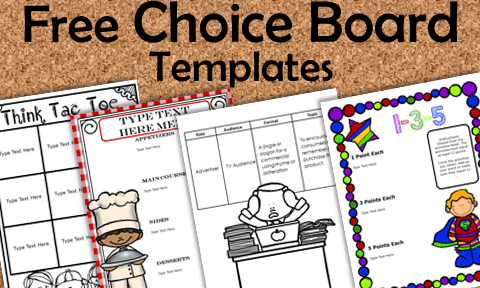 5 Choice Boards With Free Templates Book Units Teacher