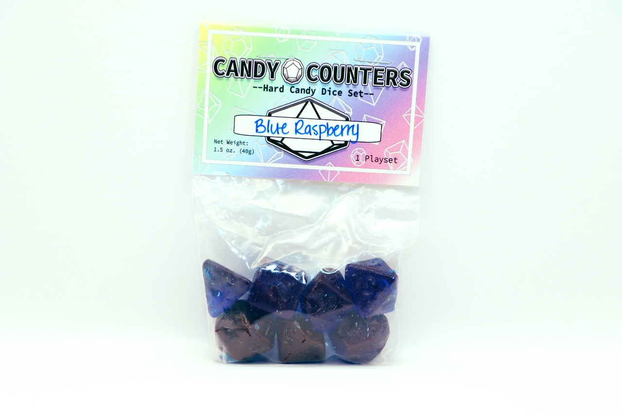 Blue Raspberry Hard Candy Dice Set Bookwyrm Games