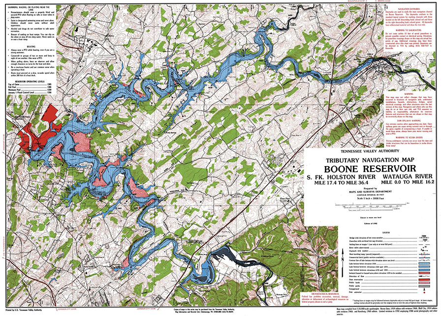 Boone Navigation Map Boone Lake Association Overview Boone Lake Navigation Map 