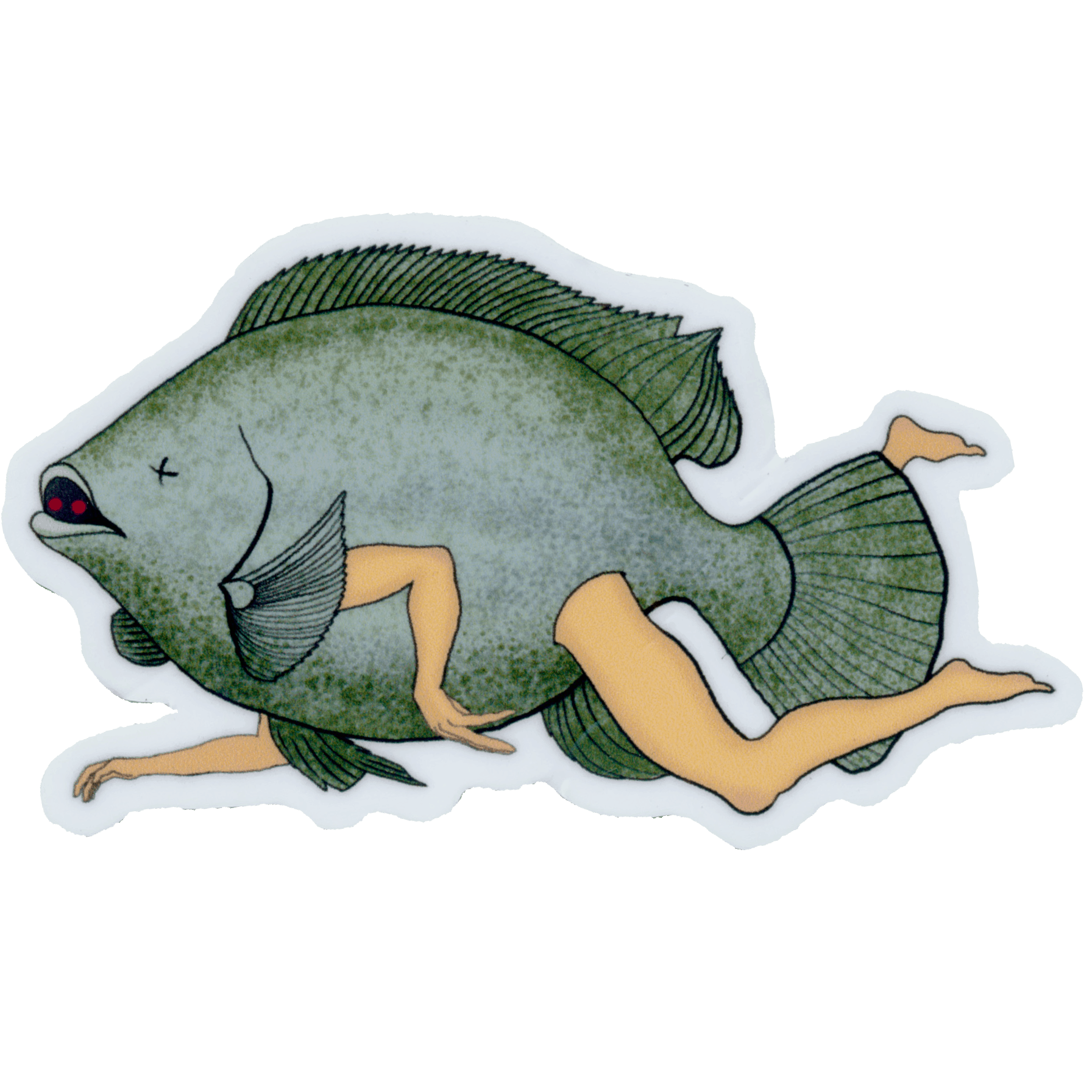 Man In Fish Clothing Sticker