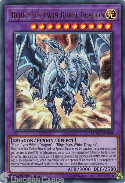 LCKC-EN058 BLUE-EYES TWIN BURST DRAGON - 1st Edition - NM - Ultra Rare