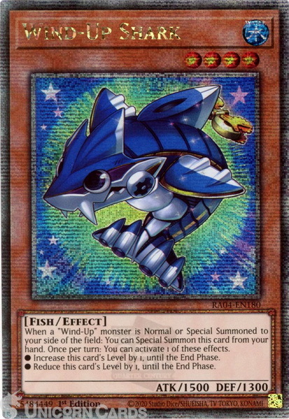 RA04-EN180 WIND-UP SHARK - 1st Edition - NM - Quarter Century Secret Rare