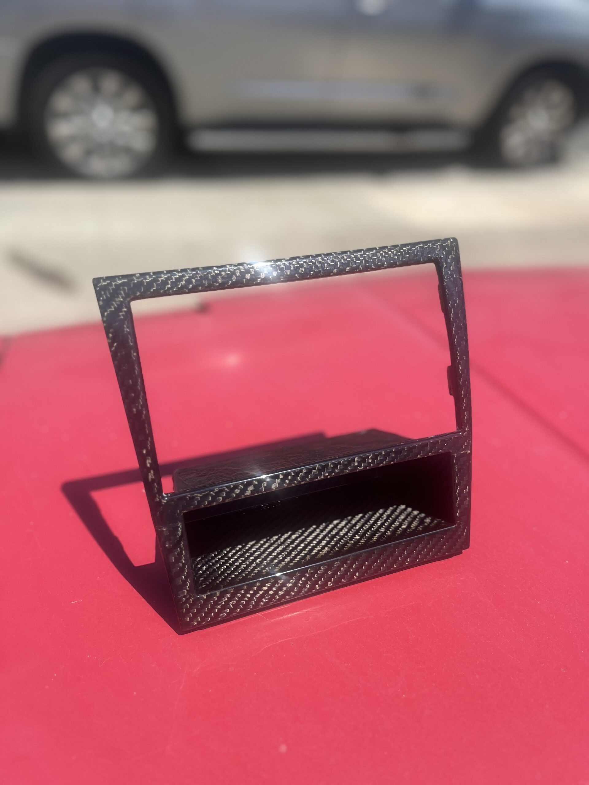 Carbon Fiber Double Din and Cubby Radio Bezel