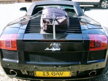 boot bag on black Lamborghini gallardo spider boot luggage rack
