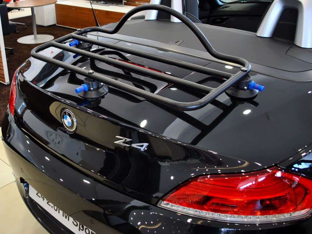 BMW Z4 E89 in black with Revo Rack Revolutionary Black Boot Luggage Rack