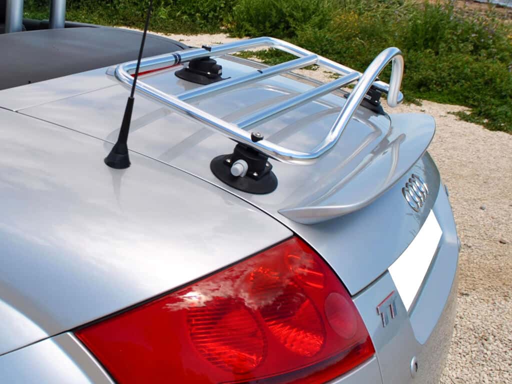 revo rack pa luggage rack fitted to a silver Audi TT MK1