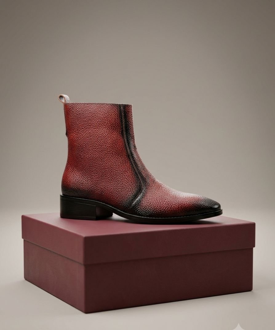 Boot Bottom Luxury Red-Black Gradient Ankle Boots