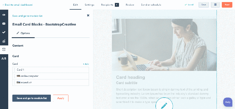 HubSpot change order of cards