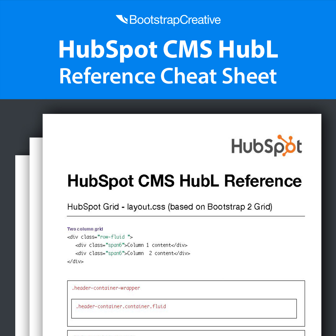 hubspot hubl reference cheat sheet