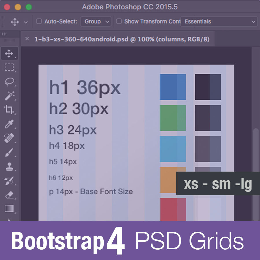 Download Bootstrap 4 Grid PSD Templates Download - Free Photoshop ... PSD Mockup Templates