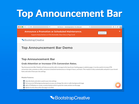 top announcement bar module 480