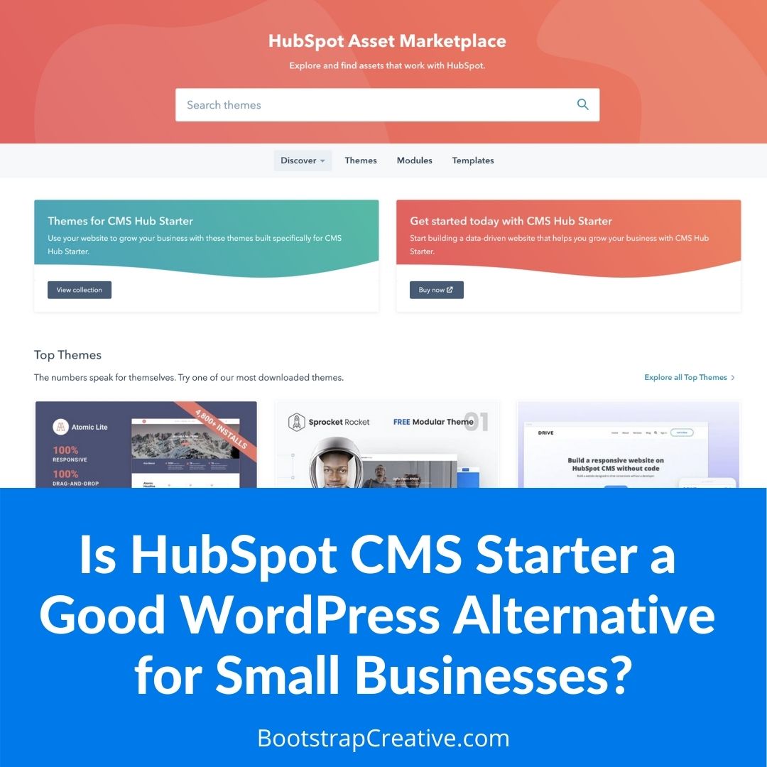 hubspot cms starter wordpress alternative