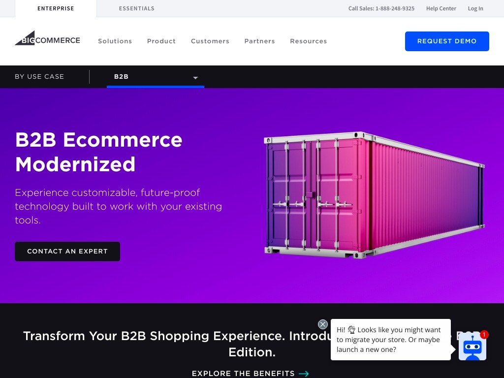 b2b ecommerce landing page example
