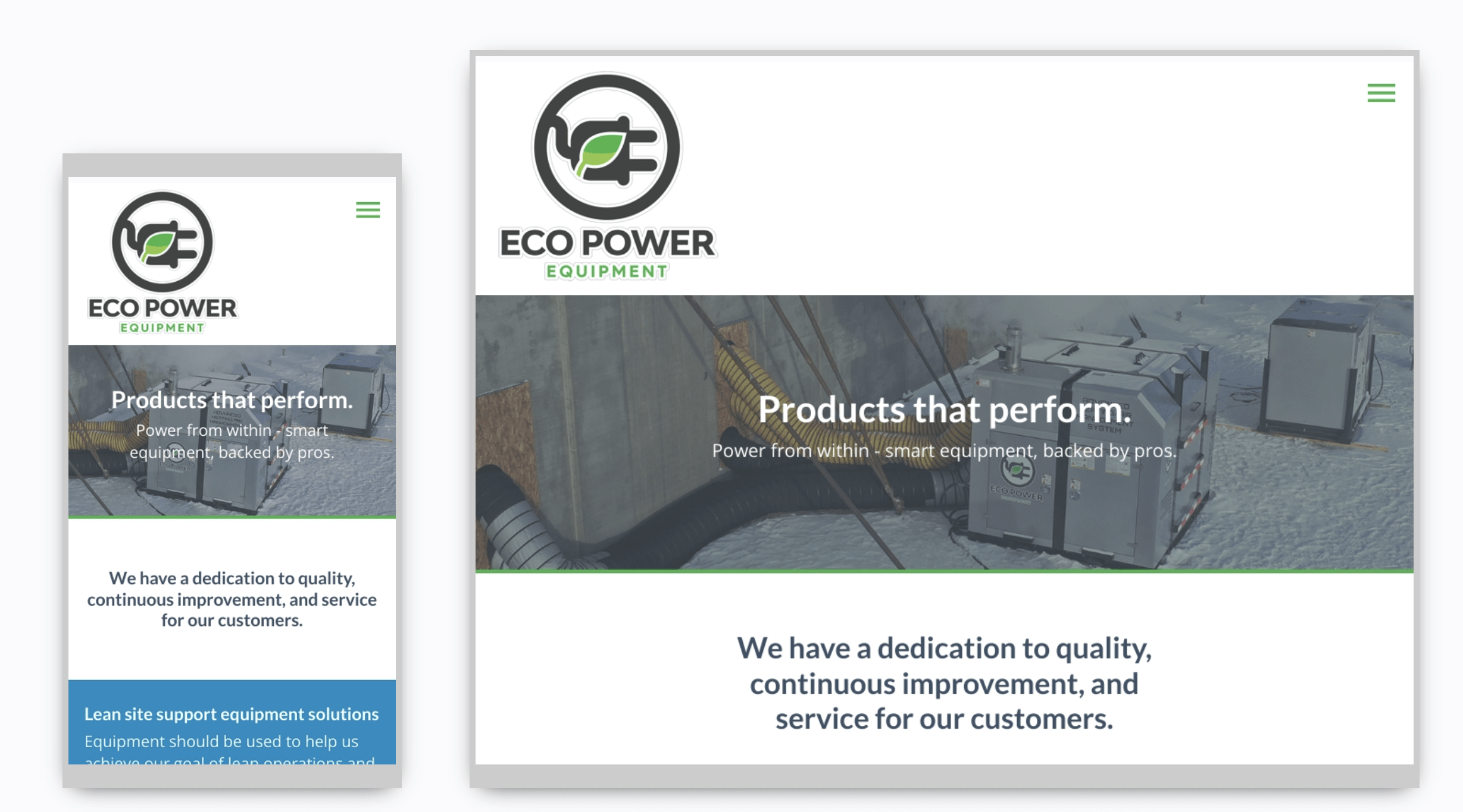 eco power industrial products web design