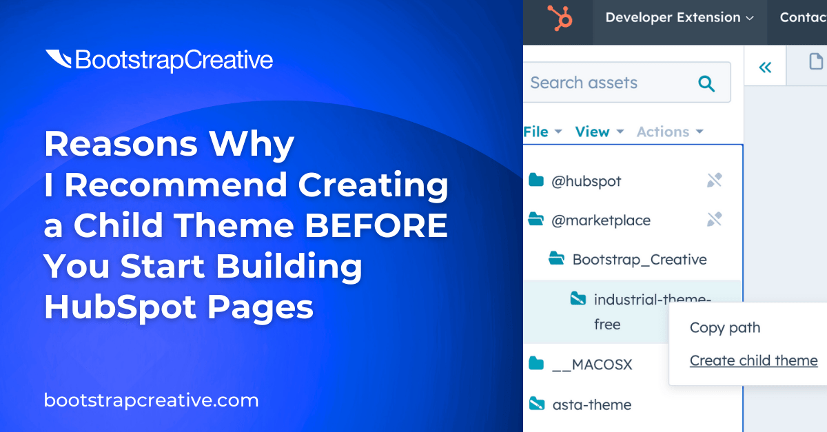 hubspot child themes bootstrap creative