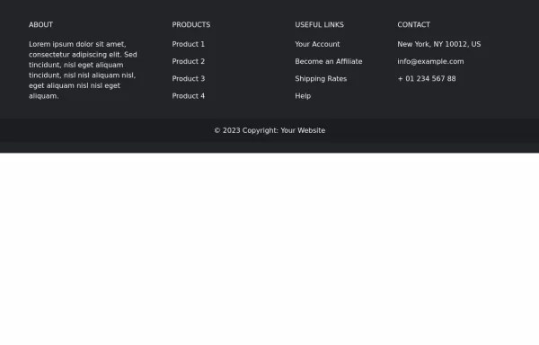 Footer - Bootstrap CSS Example