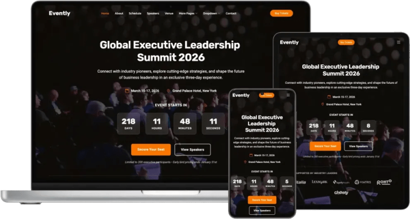 Theevent Bootstrap Event Template - Full HD Geometric Images for Desktop