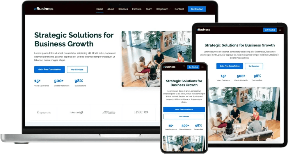 Ebusiness Bootstrap Corporate Template Bootstrapmade
