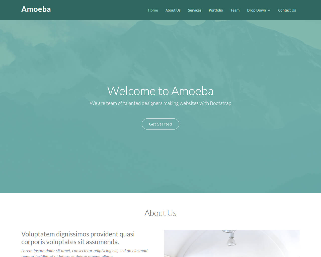 Free One Page Bootstrap Template Amoeba Bootstraptaste