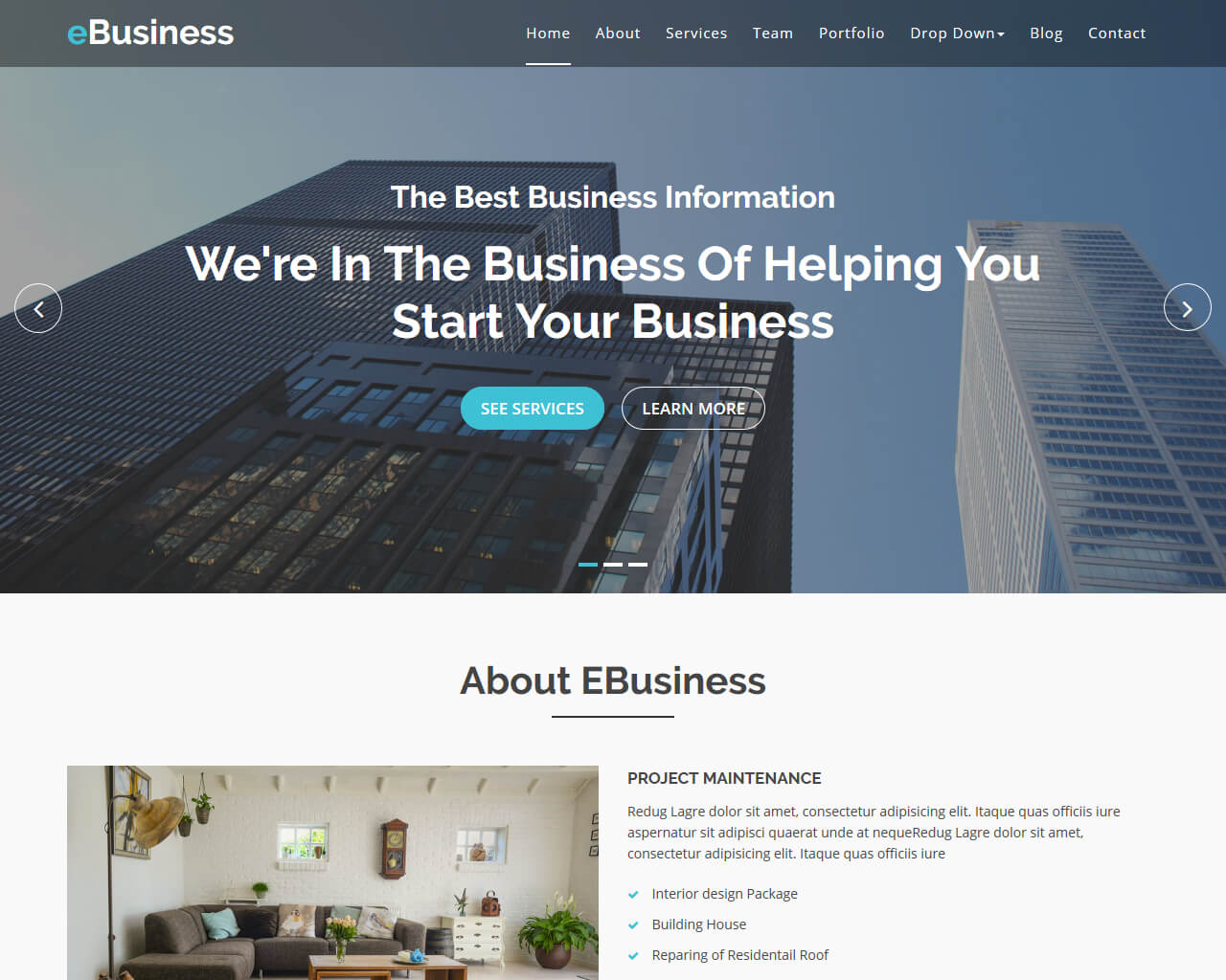 Ebusiness Free Bootstrap Business Theme Bootstraptaste