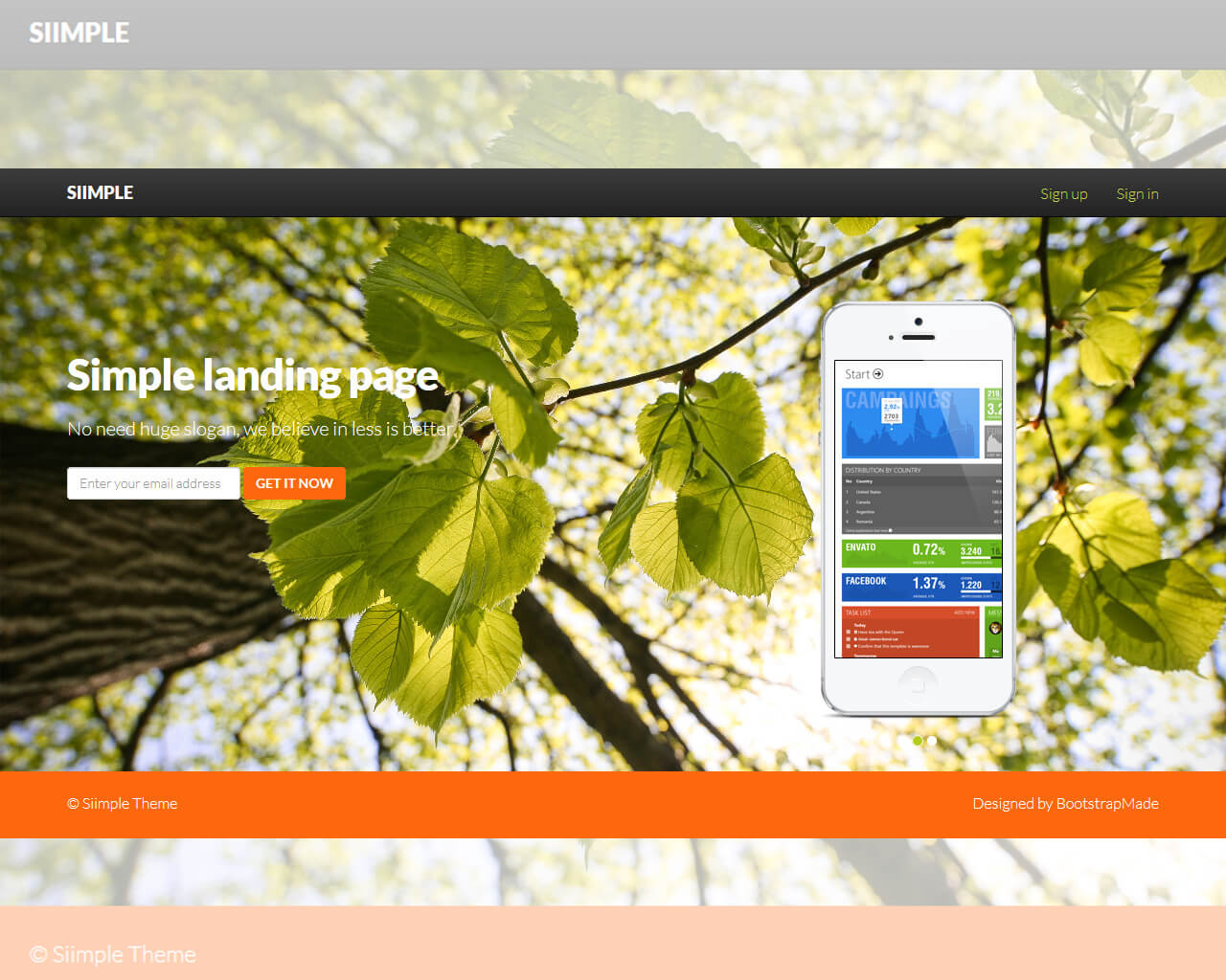 Siimple Free Bootstrap Landing Page Template Bootstraptaste