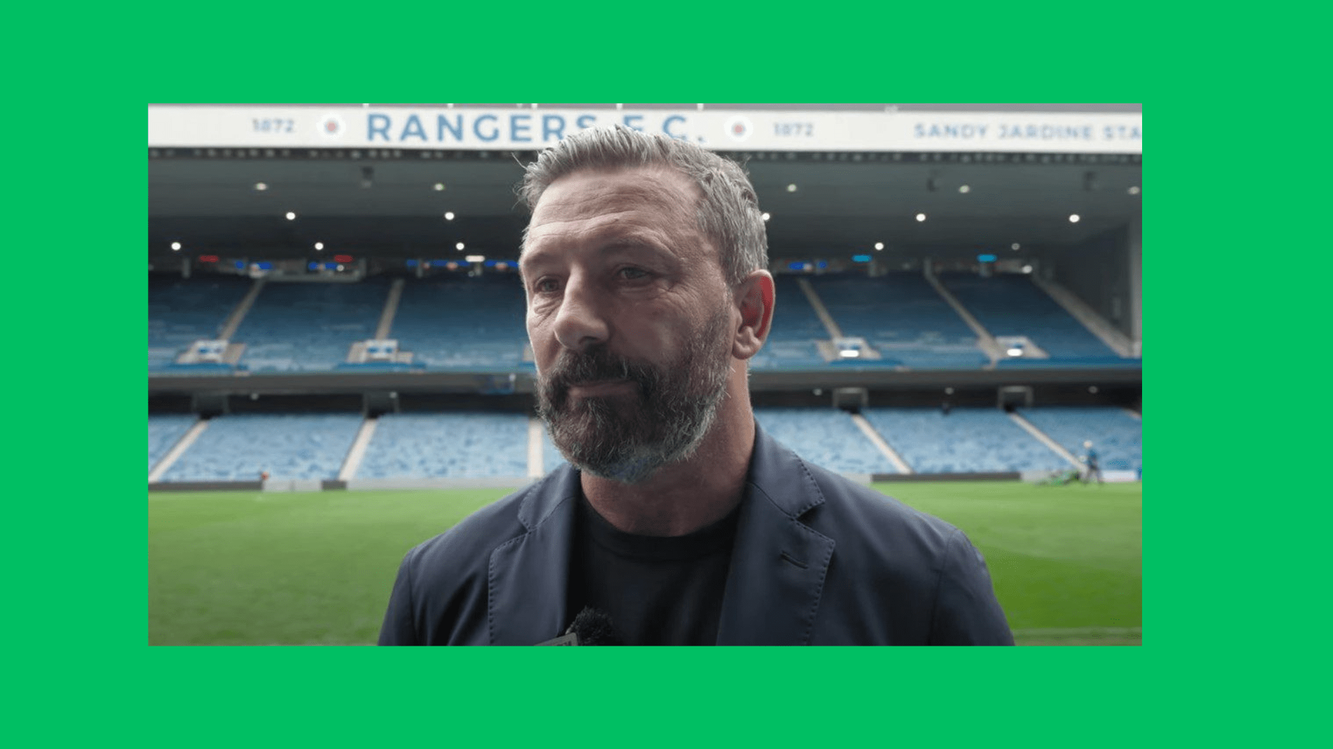 Hearts boss Derek McInnes inside Ibrox after playing Rangers.