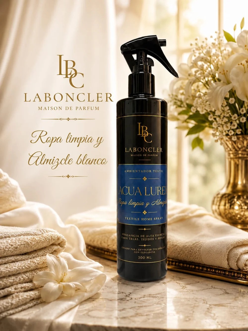Laboncler Ambientador Textil Acua Lurex - Ropa limpia y Almizcle Blanco - ÉTER Collection