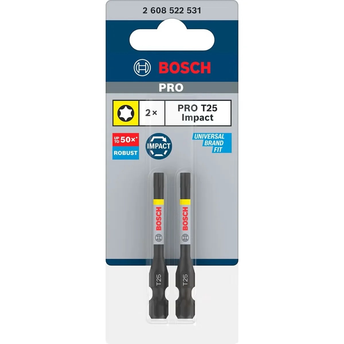 Punta de atornillar PRO Torx Impact T25 x 55 mm (2 piezas)