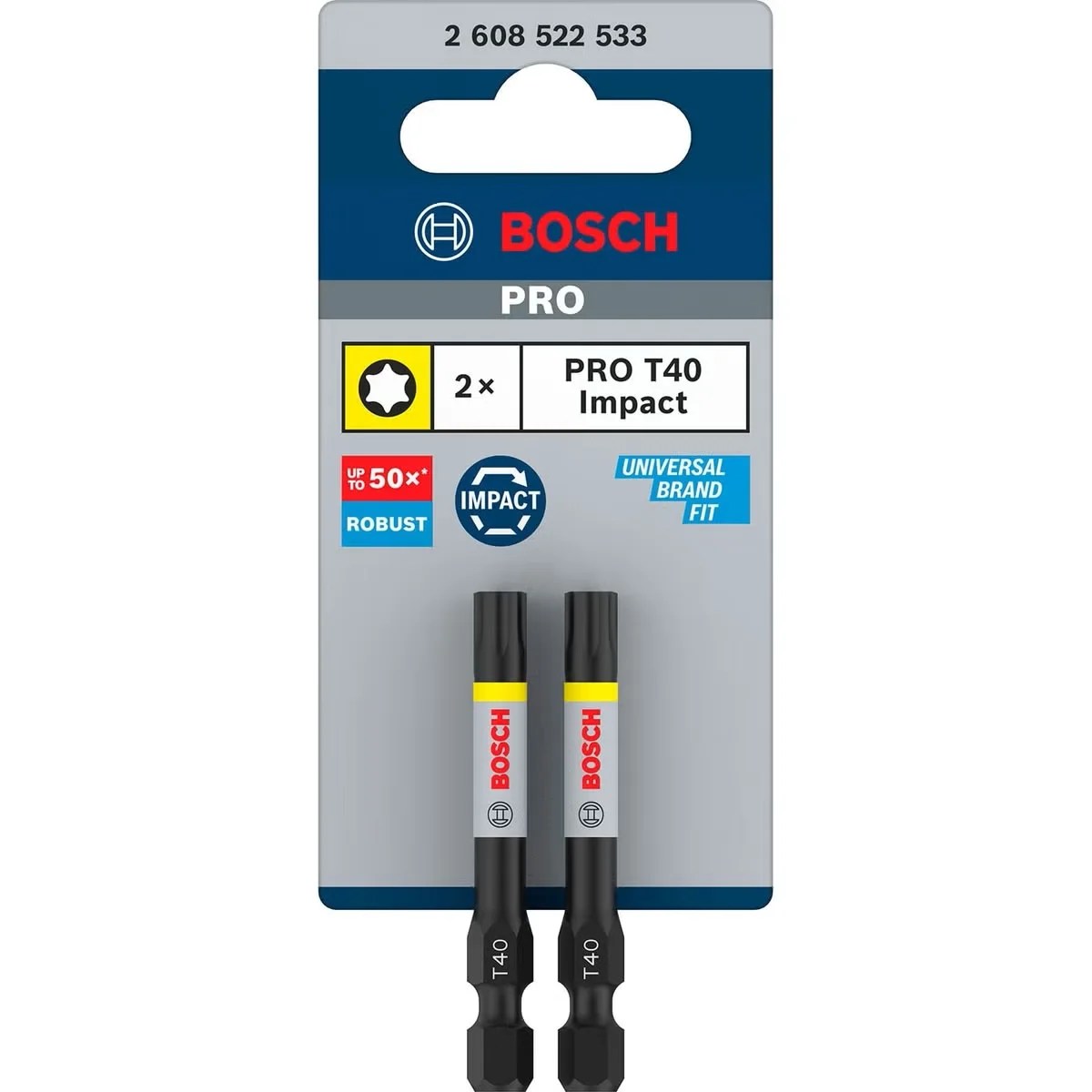 Punta de atornillar PRO Torx Impact T40 x 55 mm (2 piezas)