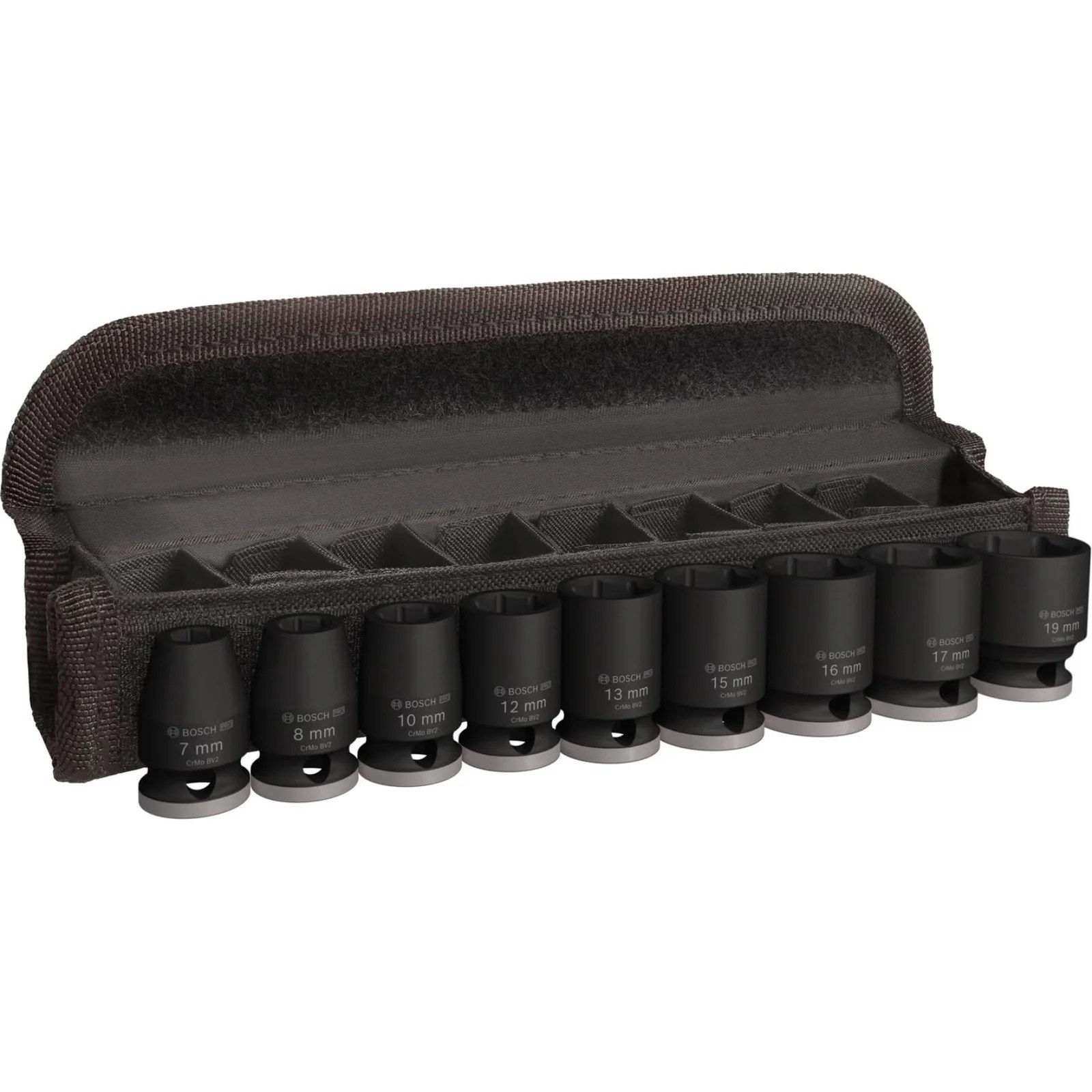 Juego de Dados de Impacto - Mando 3/8”x 28mm (9 Piezas 7/8/10 12/13/15/16/17/19mm)