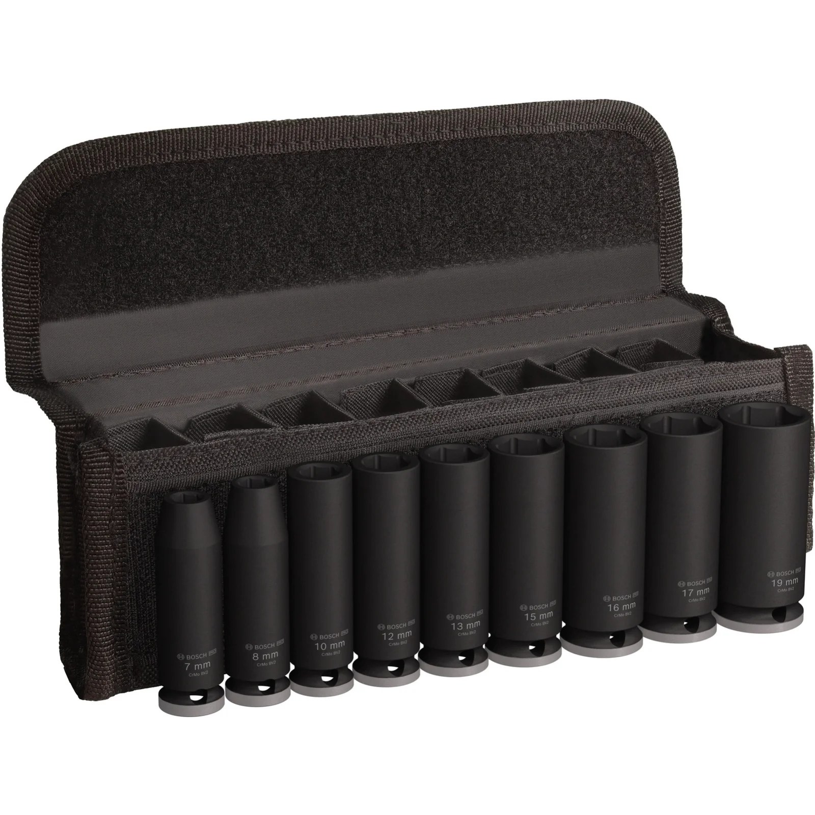 Juego de Dados de Impacto - Mando 3/8”x 50mm (9 Piezas 7/8/10/12/13/15/16/17/19mm)