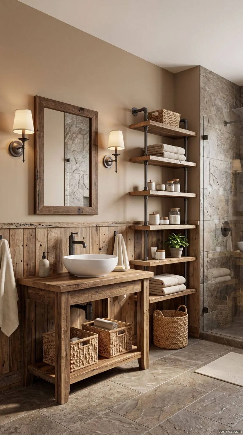 Why not with Rustic Bathroom Wall Decor