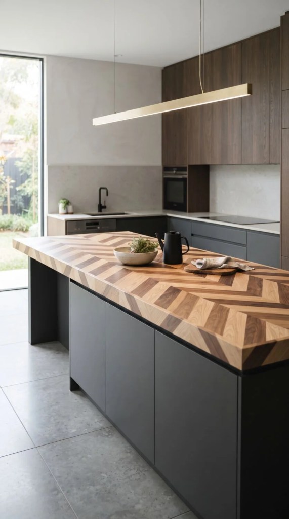 Chevron Pattern Kitchen Countertop Ideas