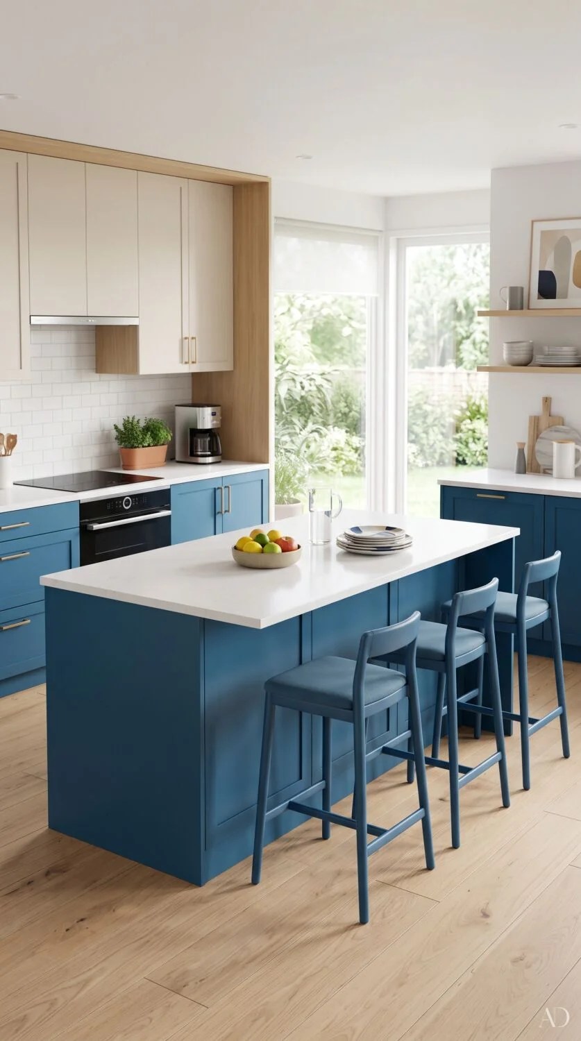 Design Options Blue Kitchen Cabinets