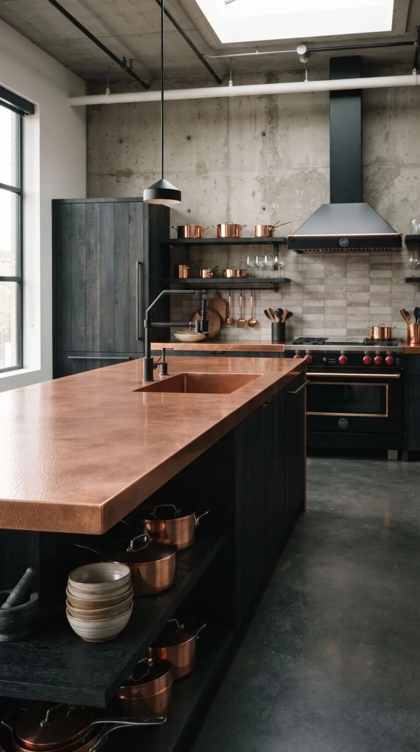 Kitchen Countertop Ideas Copper Finished