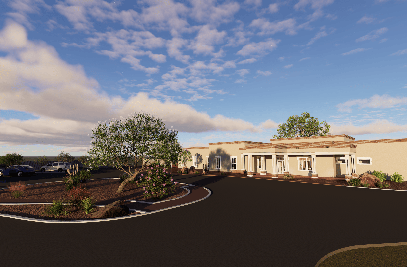 Full front view of the 16-resident Bosque Haven memory care home in Rio Rancho, NM
