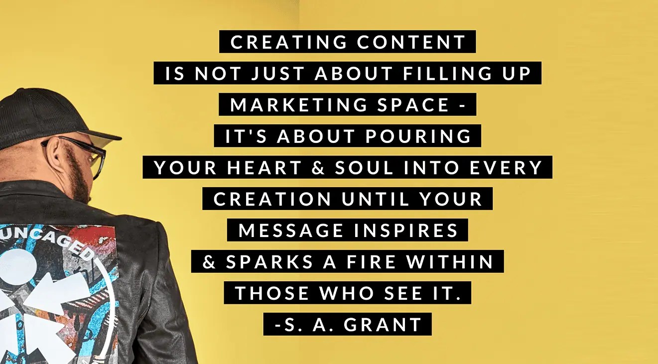 In a powerful visual, a figure clad in a black cap and a jacket adorned with white designs stands confidently beside an inspiring quote by S.A. Grant on creating impactful content. The background, a stark contrast of yellow and white walls, underscores cutting-edge business growth strategies championed by top industry experts.

#BossUncaged #SAGrant #ImpactfulContent #BusinessGrowth #IndustryExperts - Boss Uncaged™ OmniMedia Inc.
