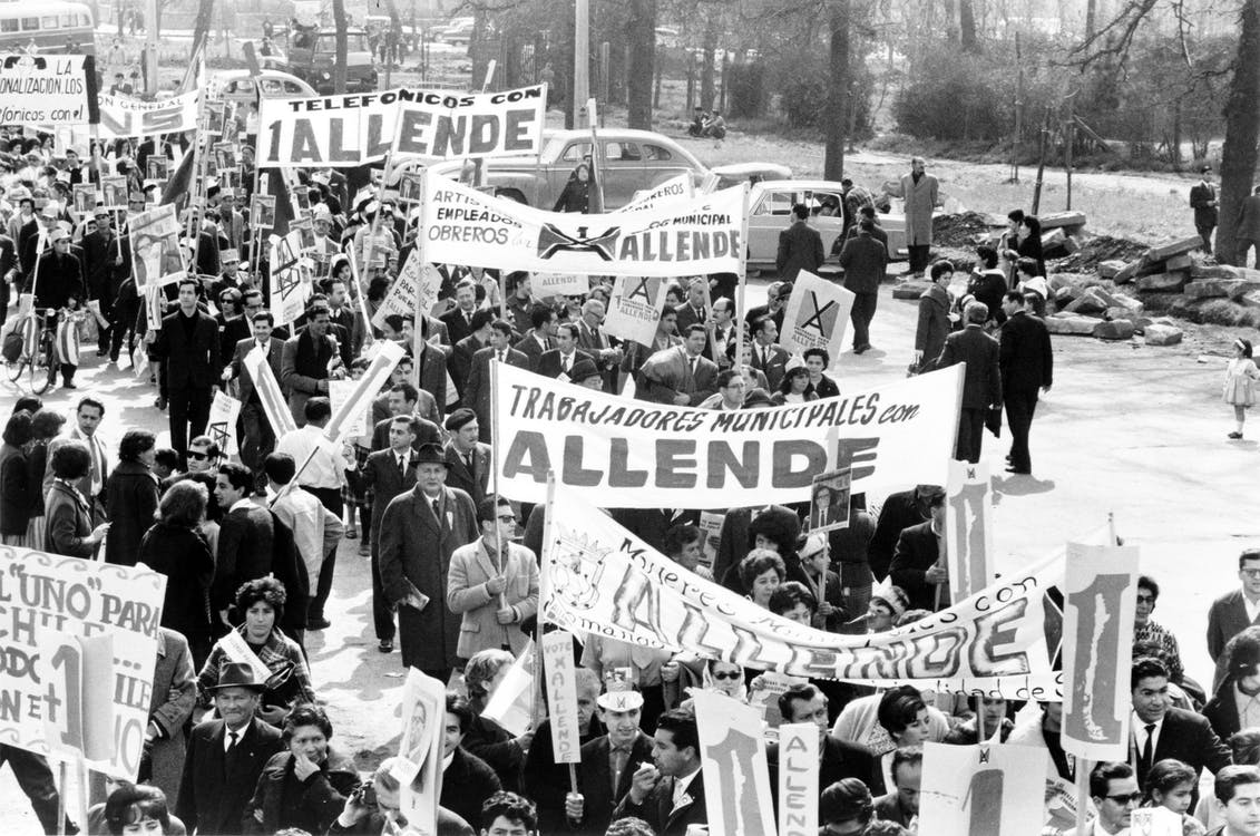 Union Members demonstrating for Allende