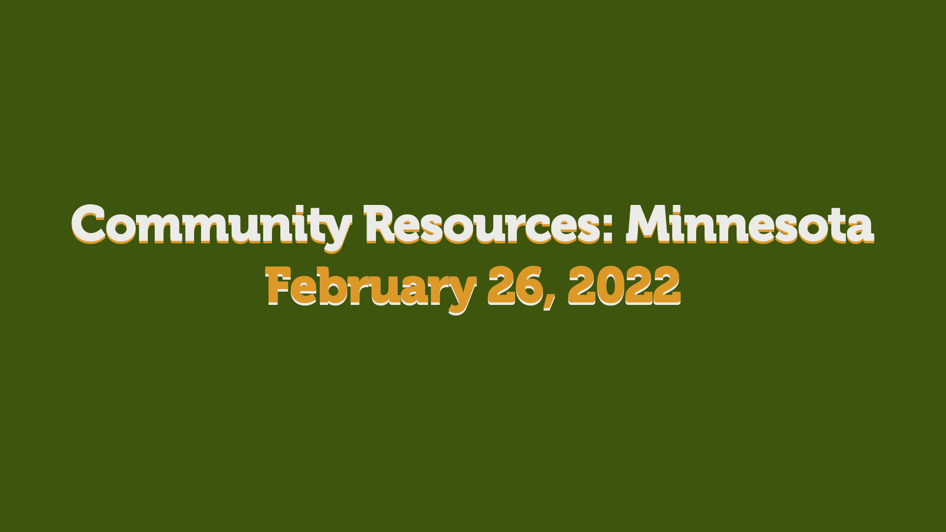 Community Resources Feb 26 2022