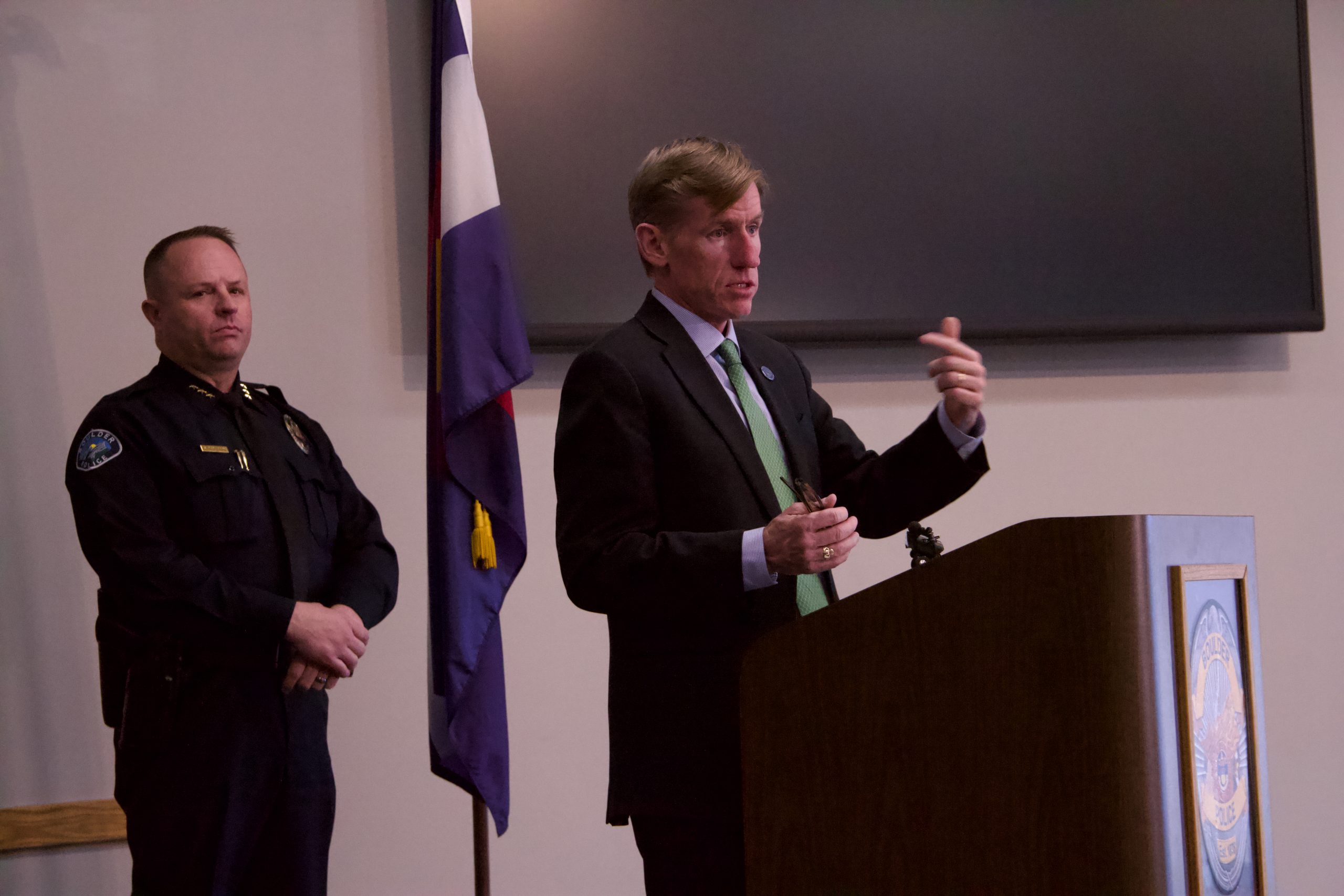 Michael Dougherty speaks at a Jan. 30 press conference. Credit: Brooke Stephenson