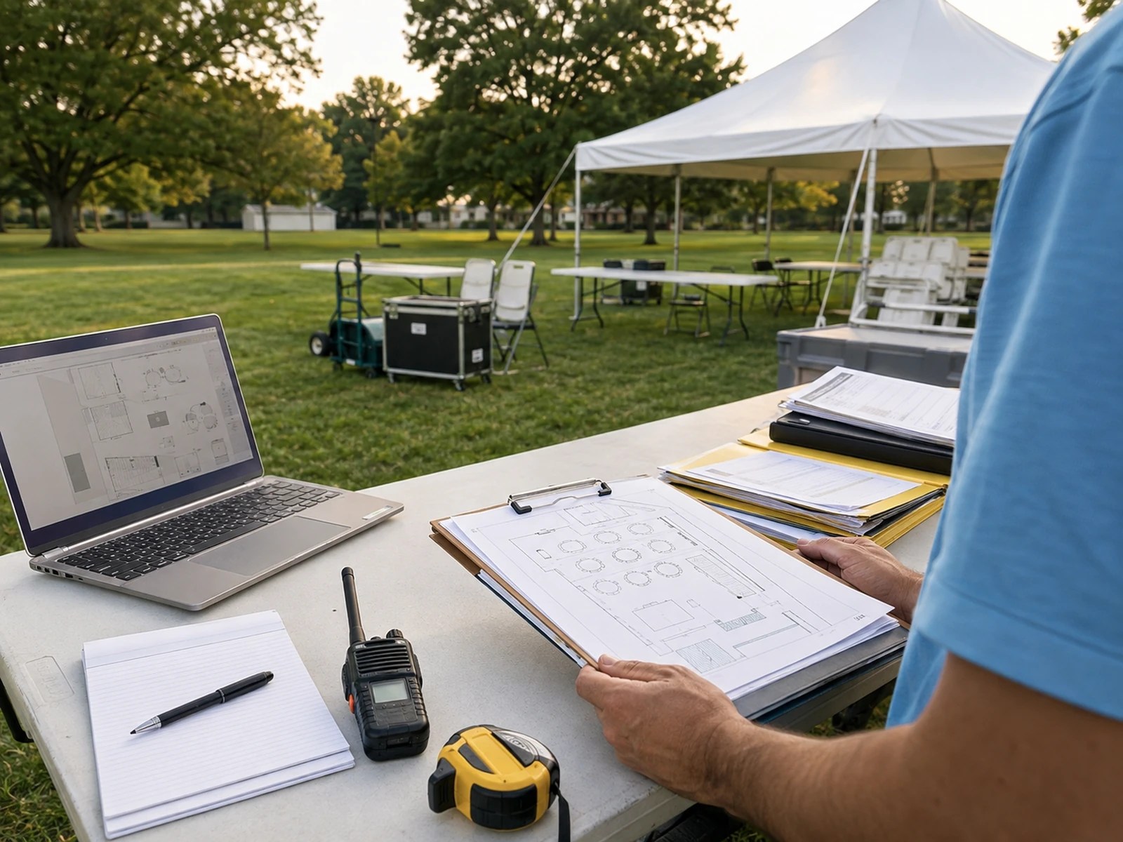 Event planning and coordination preparation for a Bounce Westminster event.