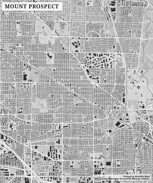 Mount Prospect Figure Ground Vector Map 1 50K Boundless Maps Mount Prospect 50000 Sfg 06513c Preview 