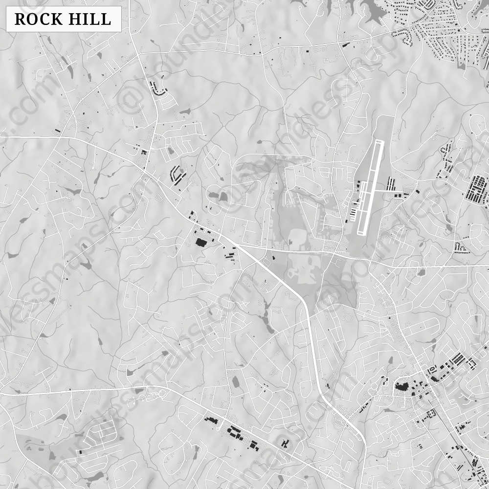 Rock Hill Figure Ground Vector Map 1 50K Boundless Maps Rock Hill 50000 Sfg E1f21f Preview 2 