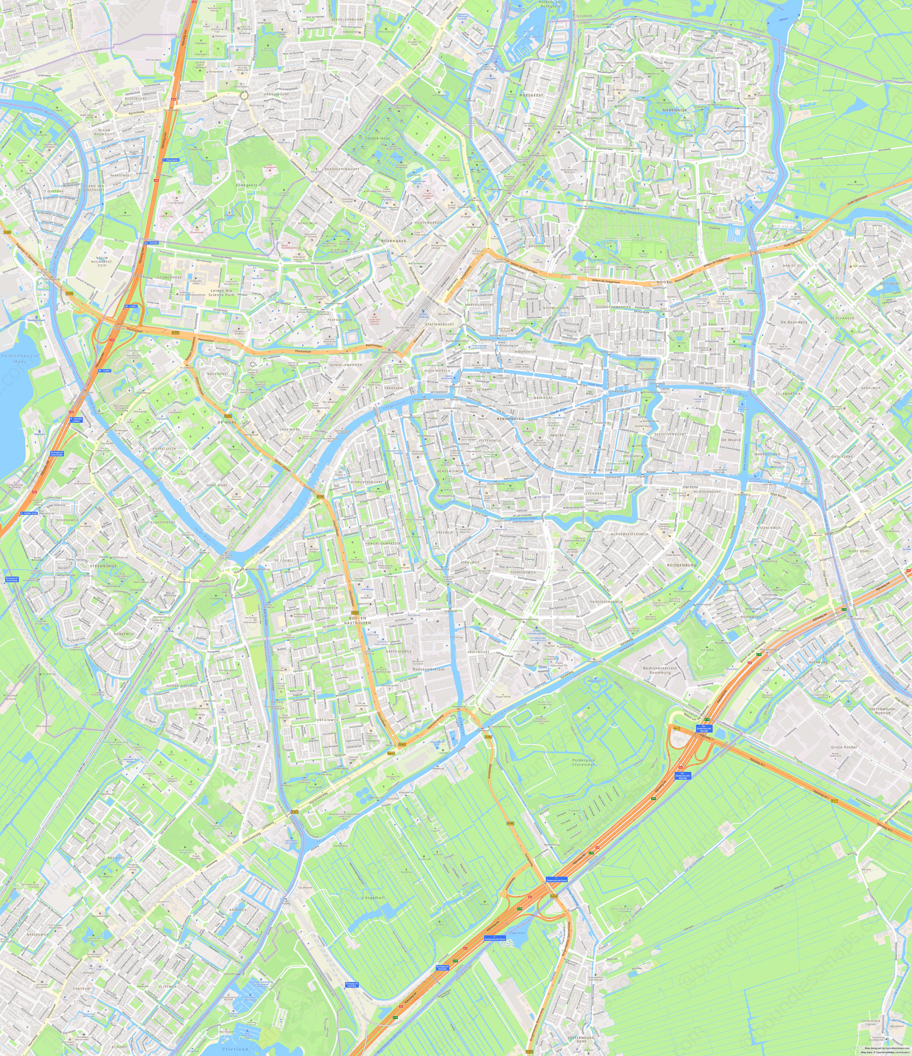 Leiden Modern Atlas Vector Map 1 8K Boundless Maps Leiden 8000 Sma D4af97 Preview 