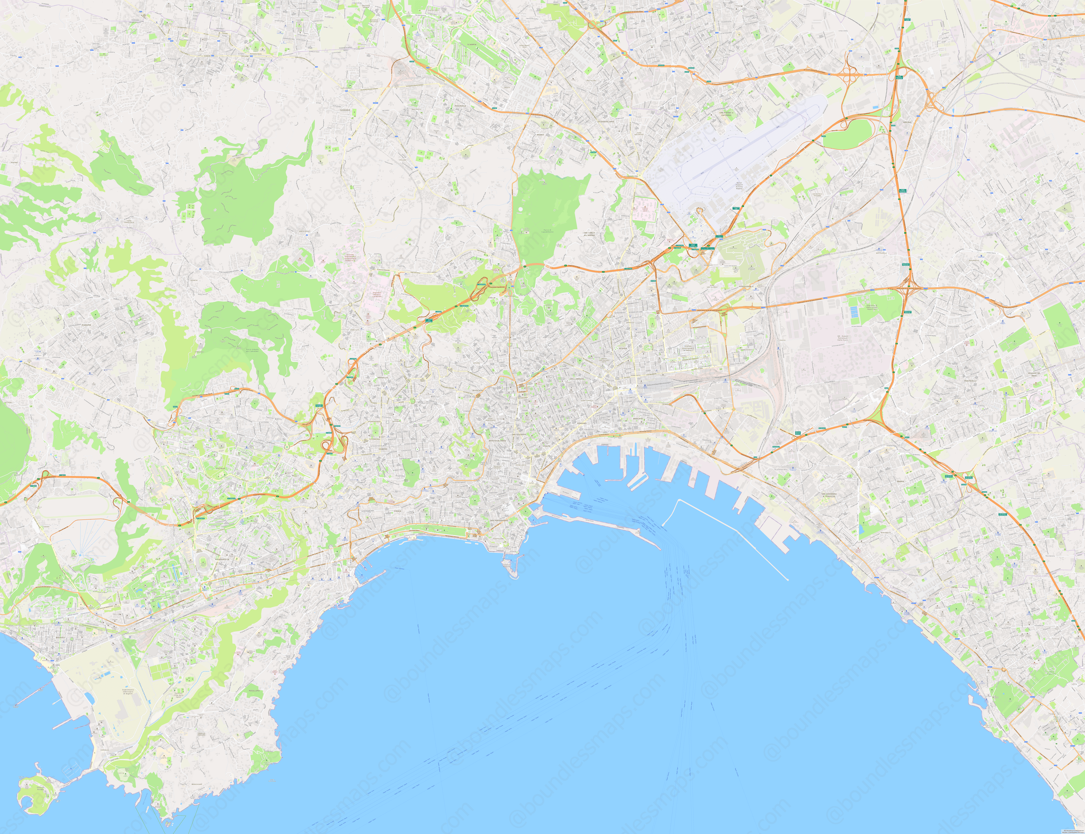 Naples Modern Atlas Vector Map 1 8K Boundless Maps Naples 8000 Sma 1dee47 Preview 