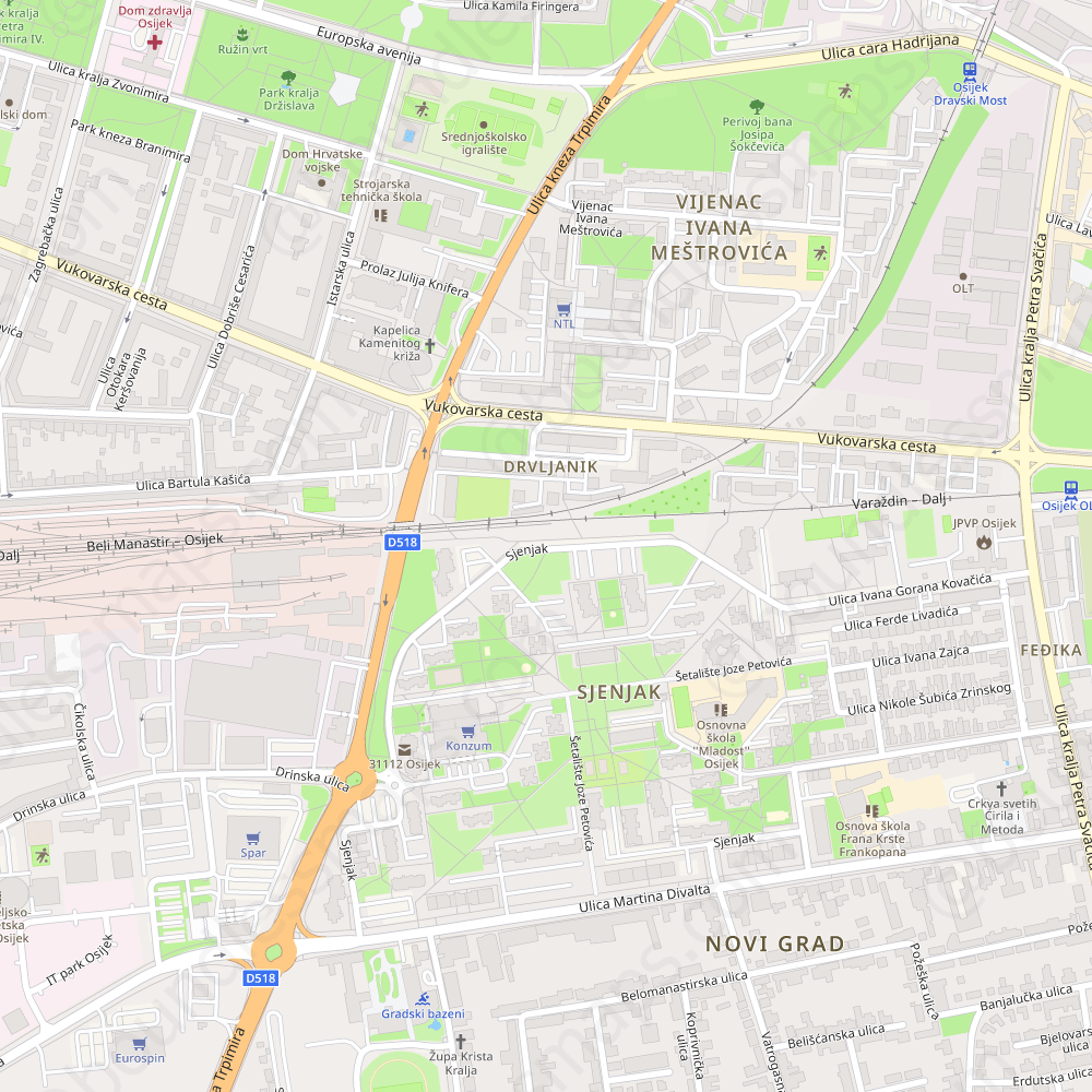 Osijek Modern Atlas Vector Map 1 8K Boundless Maps Osijek 8000 Sma C5d9ca Preview 1 