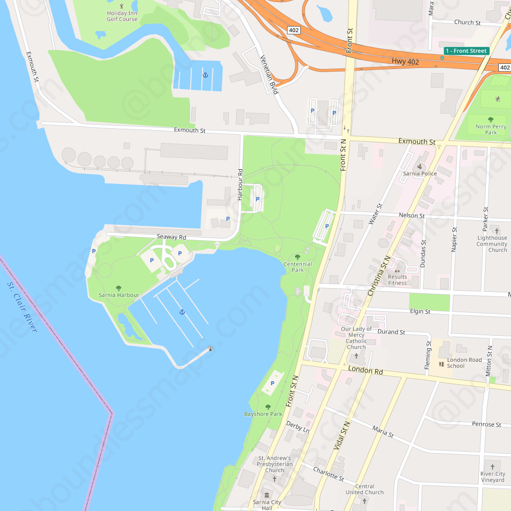 Sarnia Modern Atlas Vector Map 1 10K Boundless Maps Sarnia 10000 Sma 04af44 Preview 2 