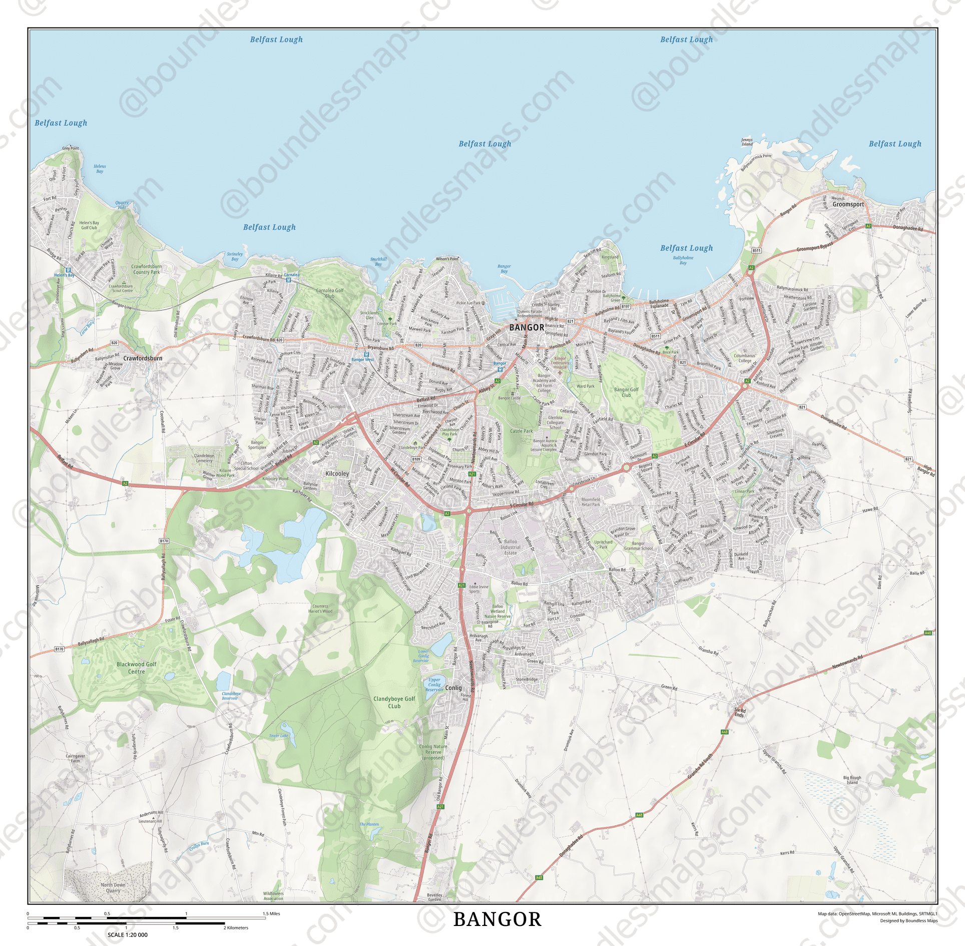 Bangor Topo Atlas Vector Map 20K Boundless Maps 20000 Sta 3966d9 Preview.